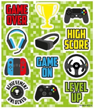Henbrandt Fun stickers Gamer | per 12 velletjes Henbrandt Fun stickers Gamer | per 12 velletjes