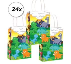 Henbrandt Dino Traktatie zakje Papier 14x21x7cm | per 24 stuks Henbrandt Dino Traktatie zakje Papier 14x21x7cm | per 24 stuks