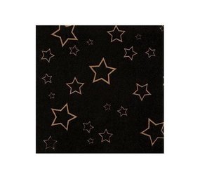 Boland Serviettes de table noires étoiles dorées 25x25cm | 12 pcs. Boland Serviettes de table noires étoiles dorées 25x25cm | 12 pcs.