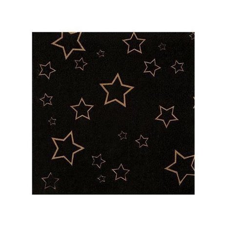 Boland Black napkins Gold stars 25x25cm | 12 pieces