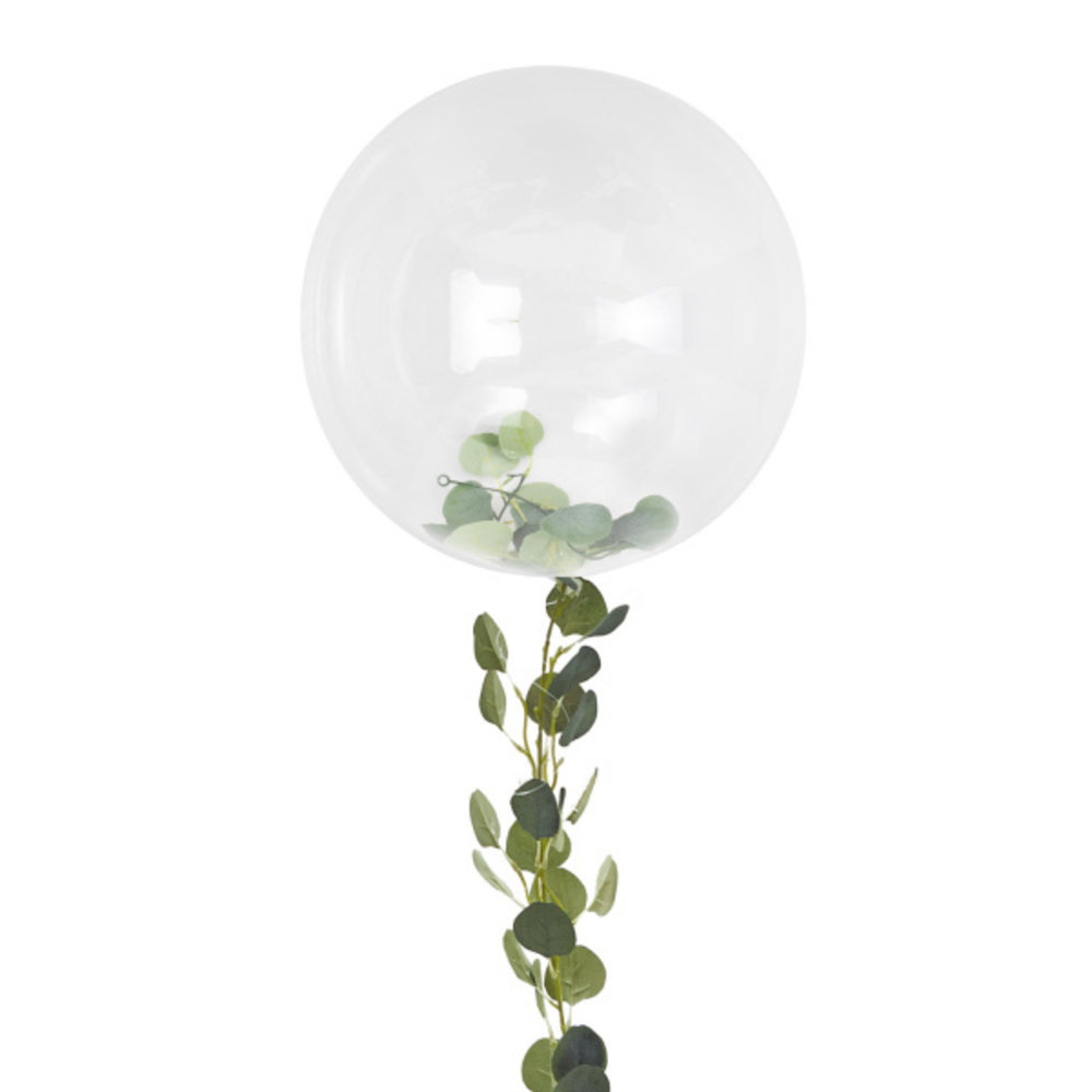 Ginger Ray Transparent balloon with leaves 91 cm | per Unit