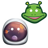 Amscan Masques de l'espace en papier | 8 pièces Amscan Masques de l'espace en papier | 8 pièces