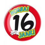 Paper Dreams Button XL 16 jaar Verkeersbord | per stuk