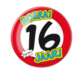 Paper Dreams Button XL 16 years of traffic sign | per Unit