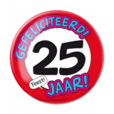 Paper Dreams Button XL 25 jaar Verkeersbord | per stuk