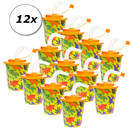 LG Imports Gobelet à friandises dinosaure avec paille LG Imports Gobelet à friandises dinosaure avec paille