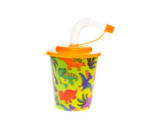 LG Imports Gobelet à friandises dinosaure avec paille LG Imports Gobelet à friandises dinosaure avec paille
