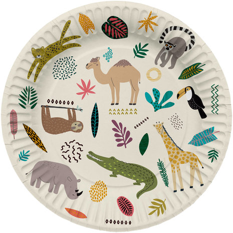 Folat Zoo Party Plates 23cm | 8 pieces Folat Zoo Party Plates 23cm | 8 pieces