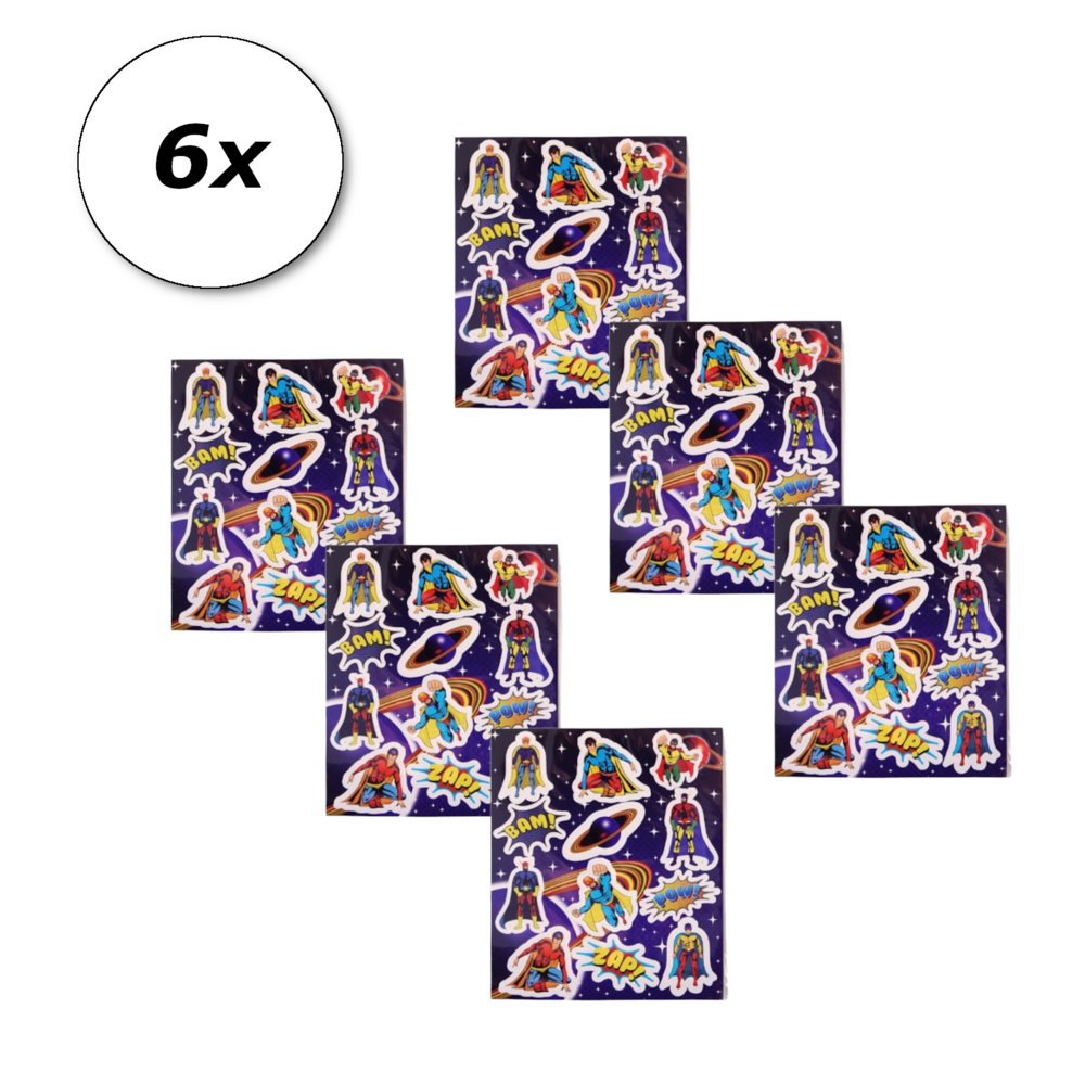 Henbrandt Superhelden Stickerbogen mit 12 Stickern