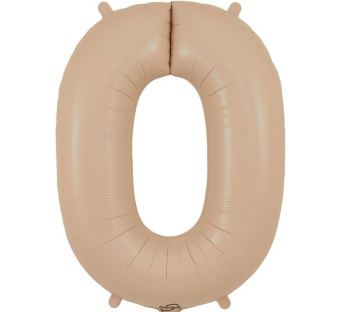 Oaktree Ballon en feuille nude Mat numéral 0 | 86cm Oaktree Ballon en feuille nude Mat numéral 0 | 86cm