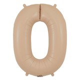 Oaktree Nude foil Balloon mat number 0 | 86cm Oaktree Nude foil Balloon mat number 0 | 86cm