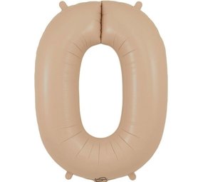Oaktree Ballon en feuille nude Mat numéral 0 | 86cm Oaktree Ballon en feuille nude Mat numéral 0 | 86cm