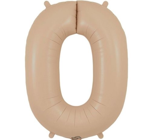 Oaktree Ballon en feuille nude Mat numéral 0 | 86cm Oaktree Ballon en feuille nude Mat numéral 0 | 86cm