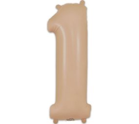Oaktree Nude Folienballon Matt Nummer 1 | 86cm Oaktree Nude Folienballon Matt Nummer 1 | 86cm