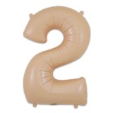 Oaktree Nude foil Balloon Mat Number 2 | 86cm Oaktree Nude foil Balloon Mat Number 2 | 86cm