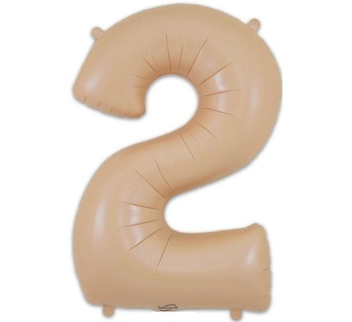 Oaktree Nude foil Balloon Mat Number 2 | 86cm Oaktree Nude foil Balloon Mat Number 2 | 86cm