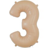 Oaktree Nude foil Balloon Mat Number 3 | 86cm Oaktree Nude foil Balloon Mat Number 3 | 86cm