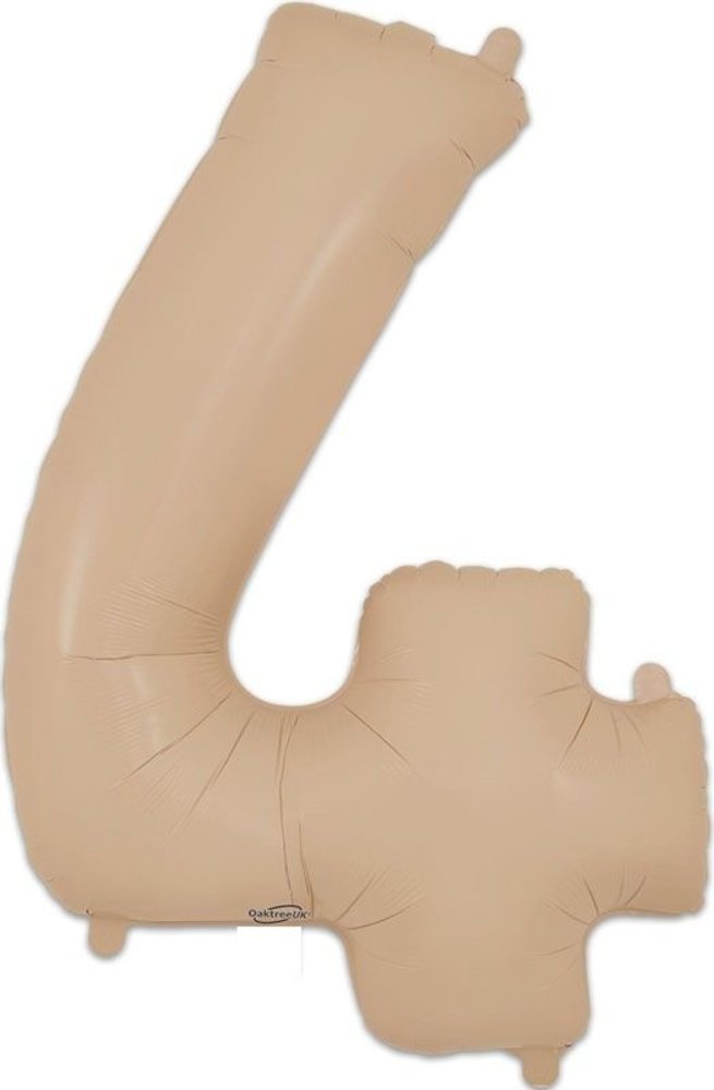 Oaktree Nude Folie Ballon Mat cijfer 4 | 86cm Oaktree Nude Folie Ballon Mat cijfer 4 | 86cm