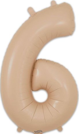 Oaktree Nude foil Balloon Mat Number 6 | 86cm Oaktree Nude foil Balloon Mat Number 6 | 86cm
