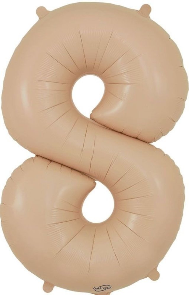 Oaktree Ballon en feuille nude Mat numéral 8 | 86cm Oaktree Ballon en feuille nude Mat numéral 8 | 86cm