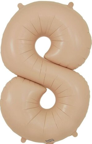 Oaktree Ballon en feuille nude Mat numéral 8 | 86cm Oaktree Ballon en feuille nude Mat numéral 8 | 86cm