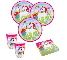 Tuf-Tuf Eenhoorn Regenboog Tafelset | 8 personen Tuf-Tuf Eenhoorn Regenboog Tafelset | 8 personen