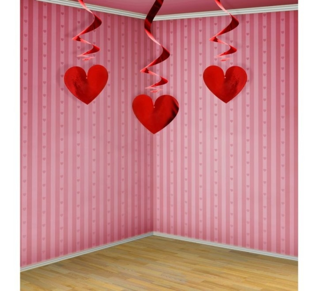 Partydeco Valentine Swirls Red Hearts 60cm | 3 pieces Partydeco Valentine Swirls Red Hearts 60cm | 3 pieces