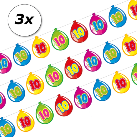 Folat Vlaggenlijn Slinger Ballonvorm 10 jaar | 10 meter Folat Vlaggenlijn Slinger Ballonvorm 10 jaar | 10 meter