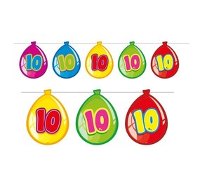 Folat Vlaggenlijn Slinger Ballonvorm 10 jaar | 10 meter Folat Vlaggenlijn Slinger Ballonvorm 10 jaar | 10 meter