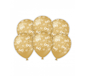 Paper Dreams Ballonnen 60 jaar Getrouwd Goud 30 cm | per 6 stuks Paper Dreams Ballonnen 60 jaar Getrouwd Goud 30 cm | per 6 stuks