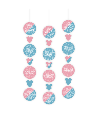 Paper Dreams Gender Reveal Party Hangdecoratie | 3 stuks Paper Dreams Gender Reveal Party Hangdecoratie | 3 stuks