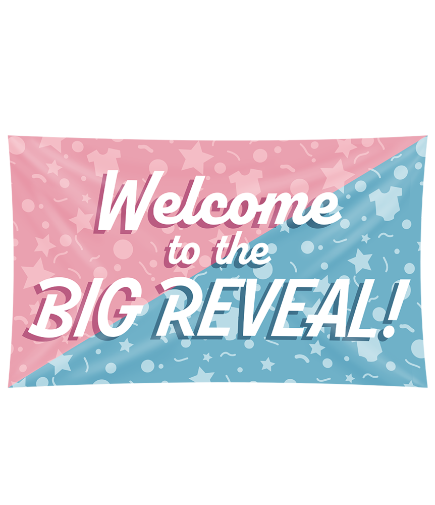 Paper Dreams Gender Reveal Party Gevelvlag | 150x90cm Paper Dreams Gender Reveal Party Gevelvlag | 150x90cm