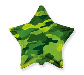 Camouflage Helium Ballon Ster 46cm | per stuk Camouflage Helium Ballon Ster 46cm | per stuk