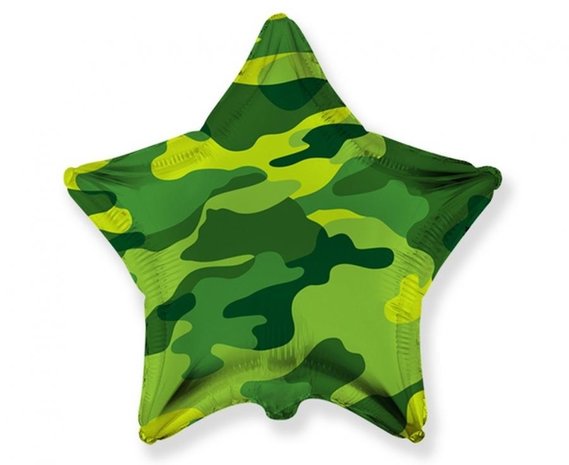 Ballon hélium Camouflage Star 46cm | chaque Ballon hélium Camouflage Star 46cm | chaque