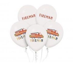 Godan Brandweer  Ballonnen Fireman 30 cm | 5 stuks Godan Brandweer  Ballonnen Fireman 30 cm | 5 stuks