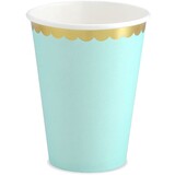 Partydeco Cup mint green with golden scales 220ml | 6 pieces Partydeco Cup mint green with golden scales 220ml | 6 pieces