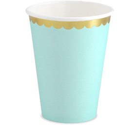 Partydeco Tasse vert menthe avec bord festonné or 220ml | 6 pièces Partydeco Tasse vert menthe avec bord festonné or 220ml | 6 pièces