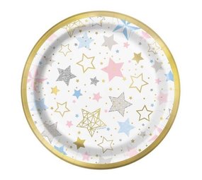 Unique Party Bordjes Twinkle Twinkle 18 cm | 8 stuks Unique Party Bordjes Twinkle Twinkle 18 cm | 8 stuks