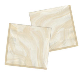 Folat Servetten Marmer Beige 33x33cm | 20 stuks