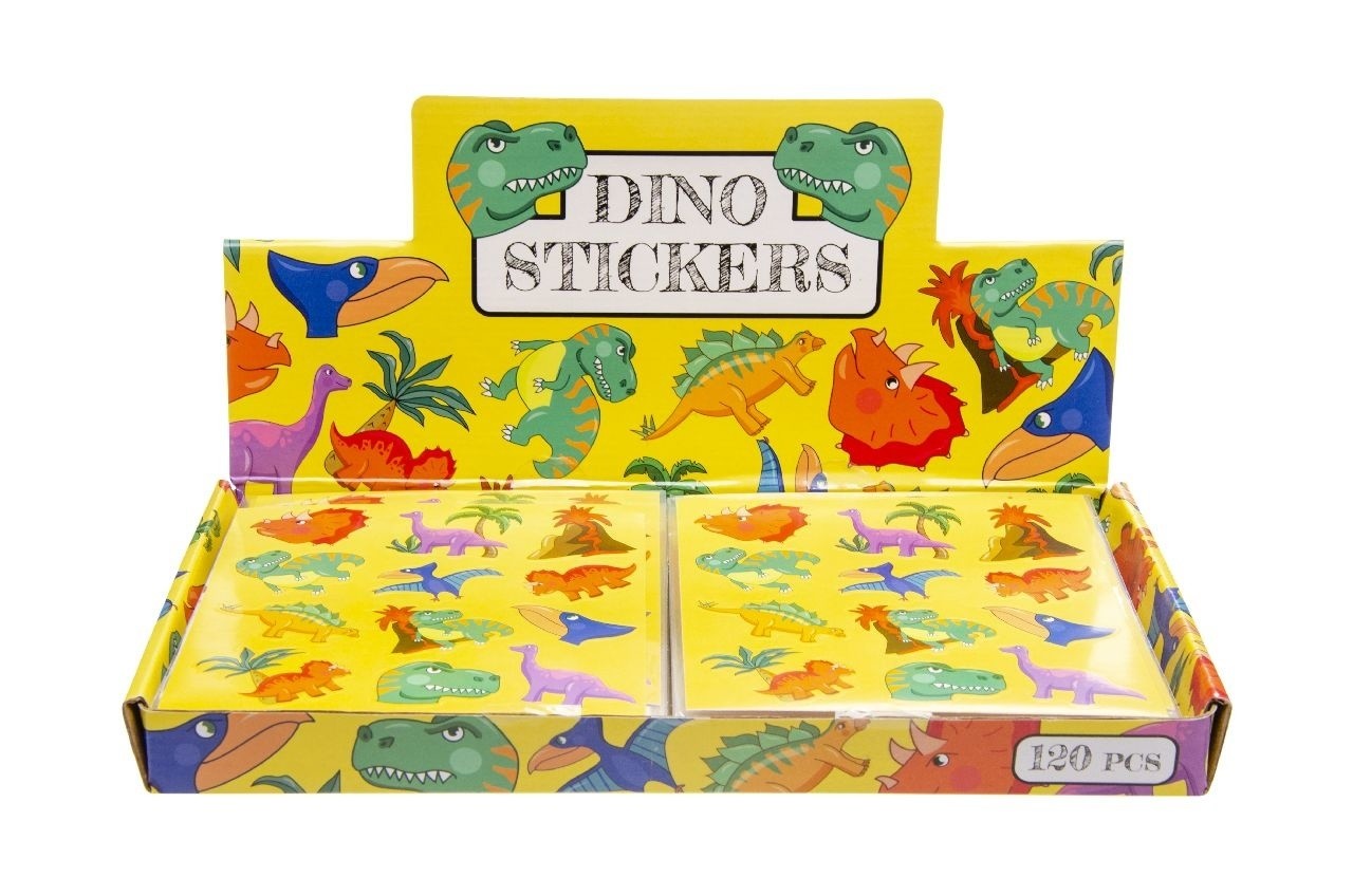 LG Imports Stickers de dinosaure jaune | par boîte de 120 feuilles