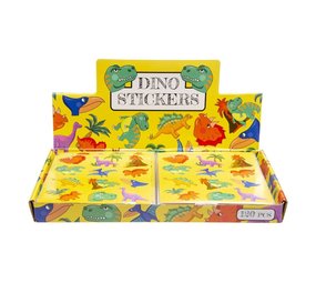 LG Imports Dinosaurus stickers geel | per doos van 120 velletjes