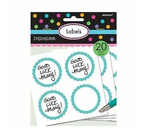 Amscan Etiketten Turquoise | 20 stuks