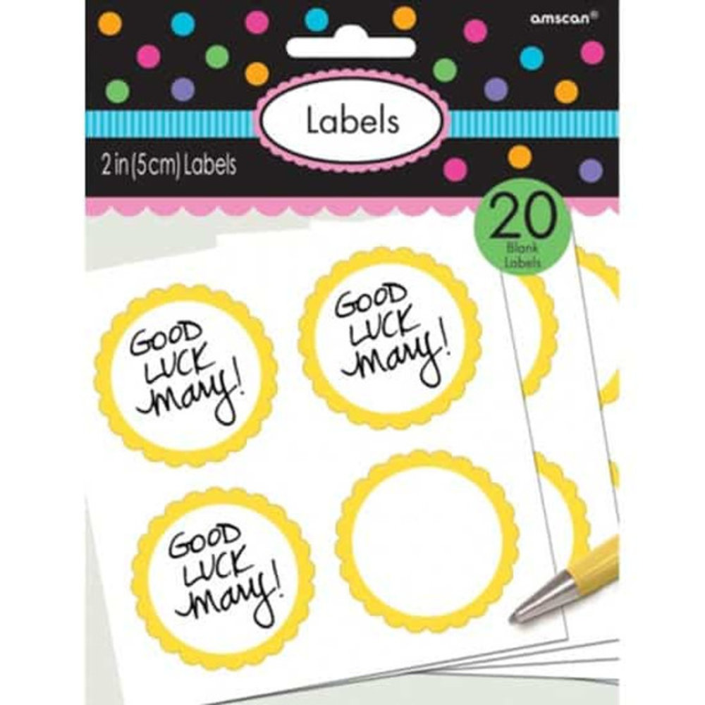 Amscan Etiketten Gelb | 20 Stk.