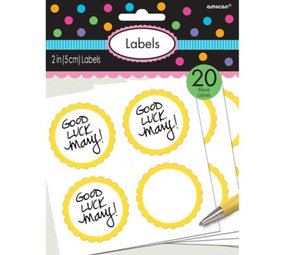 Amscan Labels yellow | 20 pieces Amscan Labels yellow | 20 pieces