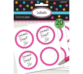 Amscan Labels Pink | 20 pieces Amscan Labels Pink | 20 pieces