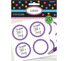 Amscan Etiketten Lila | 20 Stk.