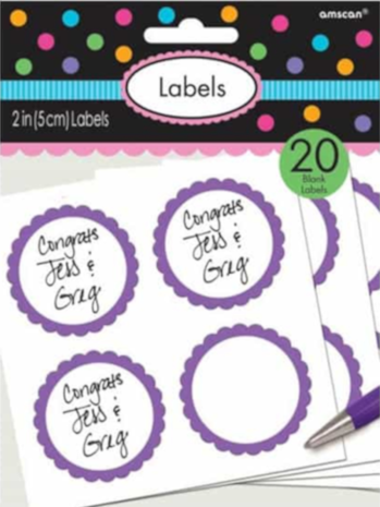Amscan Purple labels | 20 pieces Amscan Purple labels | 20 pieces