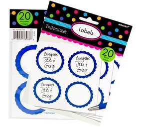 Amscan Labels Blue | 20 pieces Amscan Labels Blue | 20 pieces