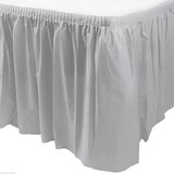 Unique Party Table skirt silver plastic | 73cm x 426cm Unique Party Table skirt silver plastic | 73cm x 426cm