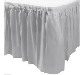Unique Party Table skirt silver plastic | 73cm x 426cm Unique Party Table skirt silver plastic | 73cm x 426cm